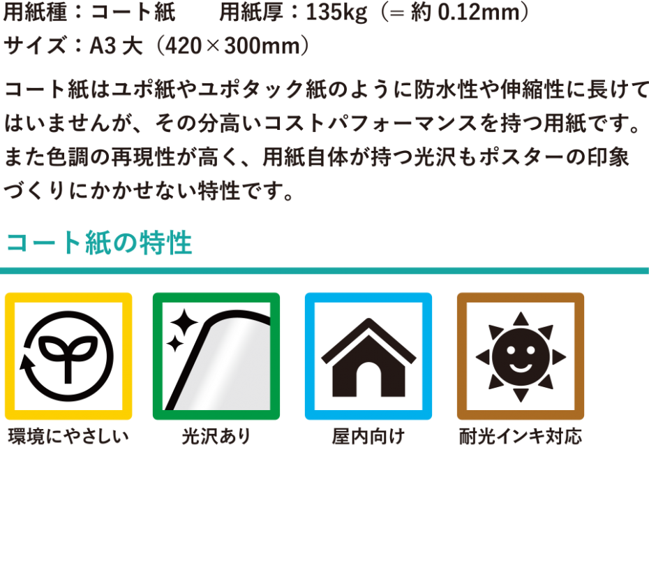 通常光沢紙 コート135 選挙ポスター 印刷専門店 必勝本舗